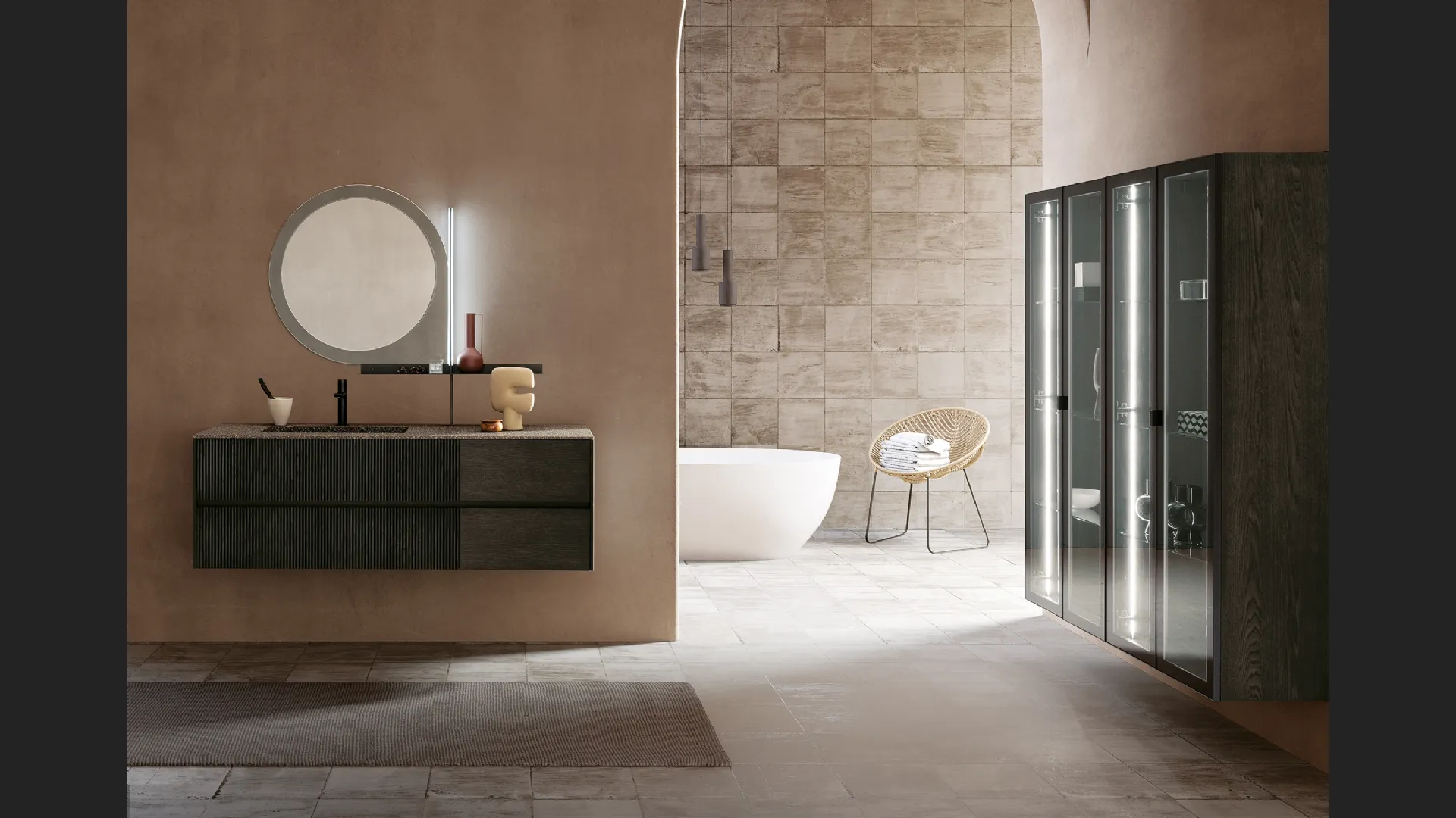 Mobile da Bagno sospeso in Rovere Tulle Cannettato 02 di Archeda