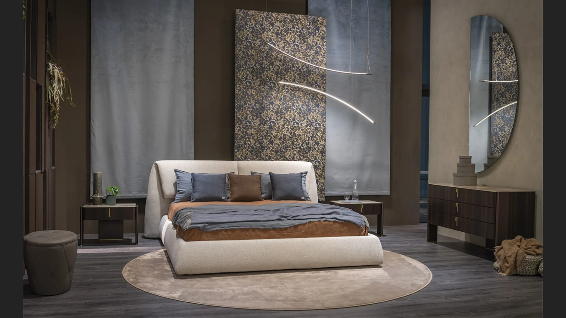 Letto Simon in tessuto imbottito di Cattelan Italia