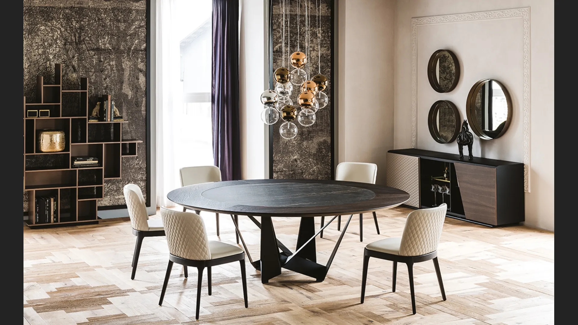 Tavolo Skorpio Ker-Wood Round di Cattelan Italia